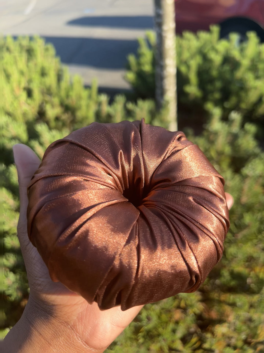 BROWN MULBERRY SILK HAIR-BUN-MAKER