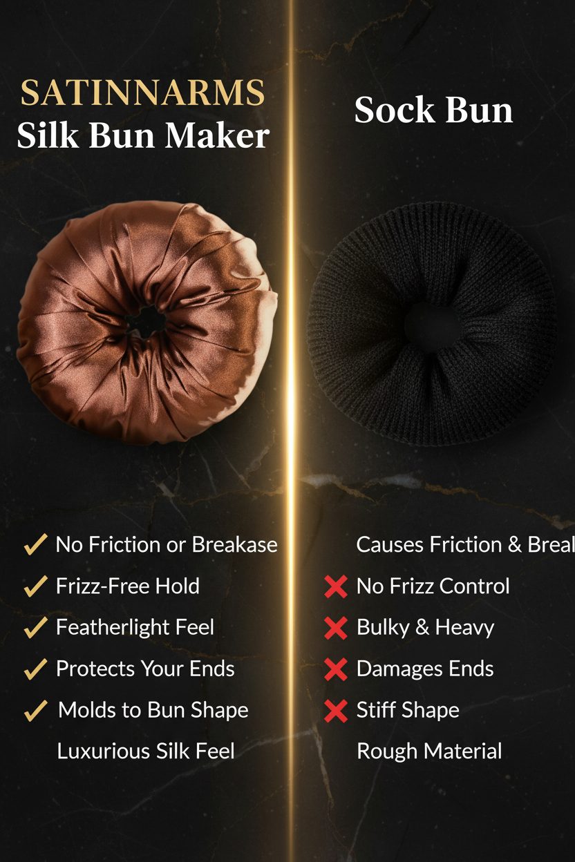 Silk Bun Maker vs Sock Bun - Mobile Friendly