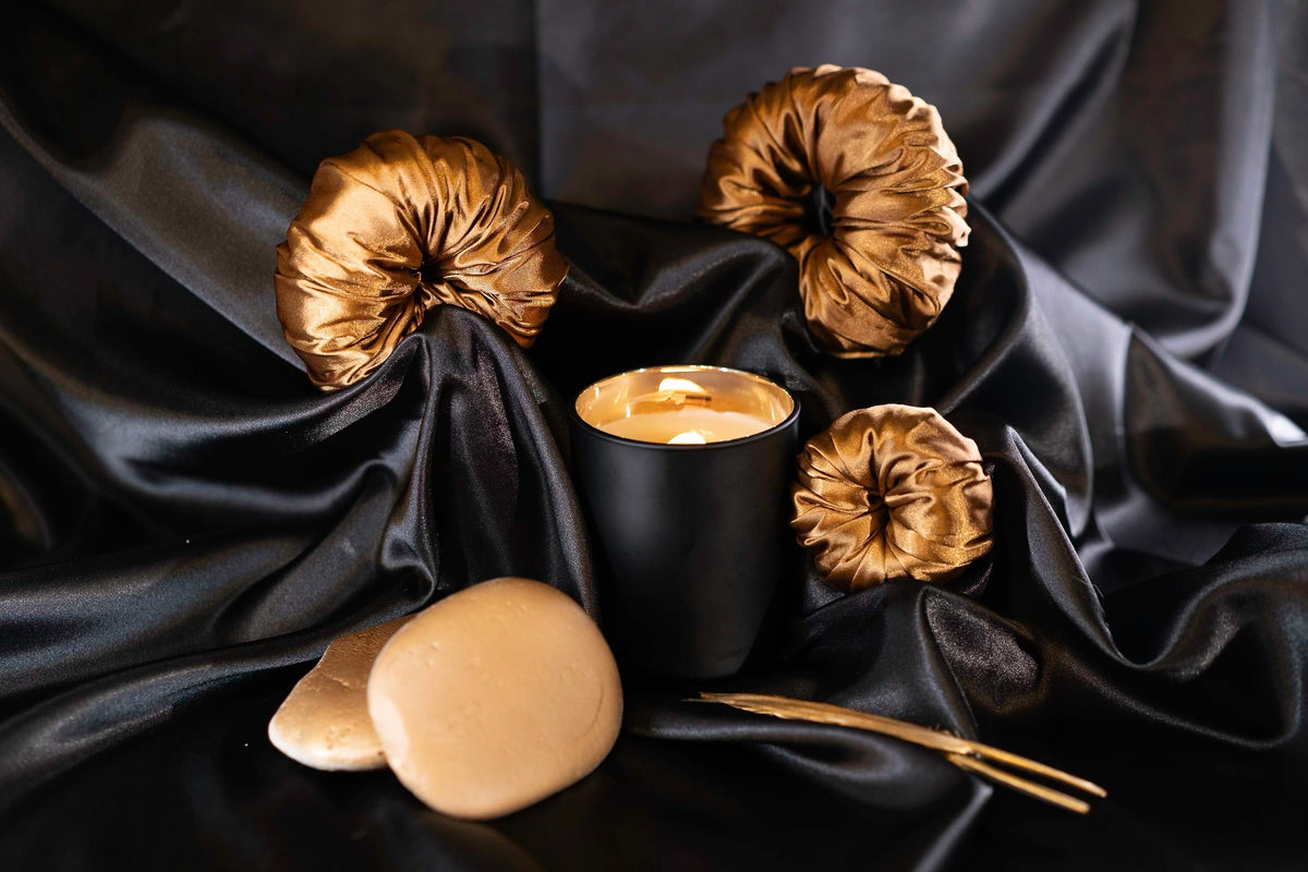 Golden Shoulder & Mid-Back Set, S and L mulberry silk satin bun makers – SATININARMS